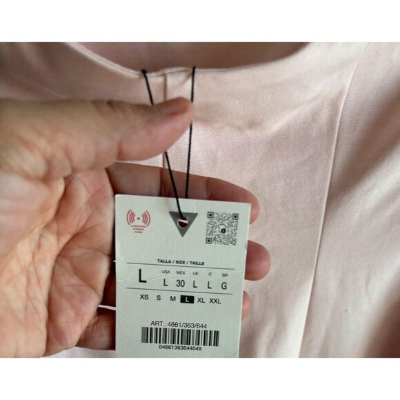 NWT ZARA Womens Strapless Pink Satin Wide Leg Jumpsuit Bloggers Favorite Size l - Picture 5 of 14